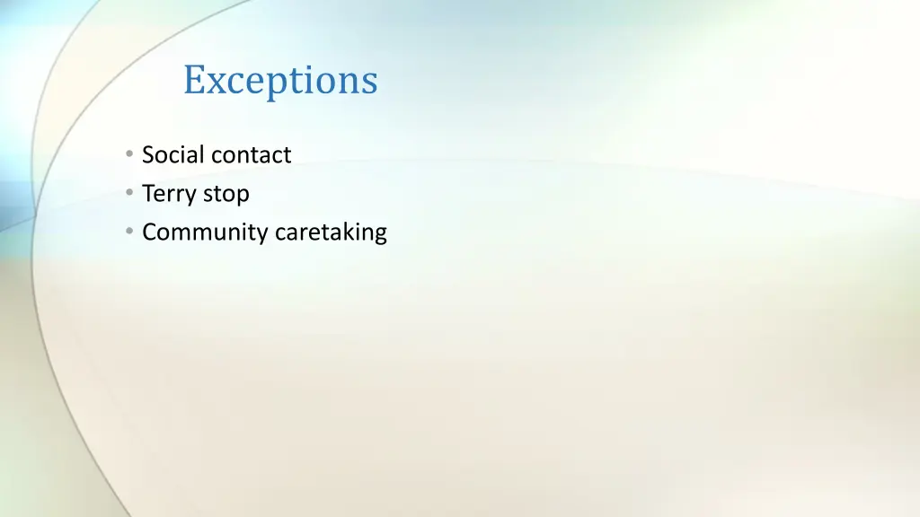 exceptions