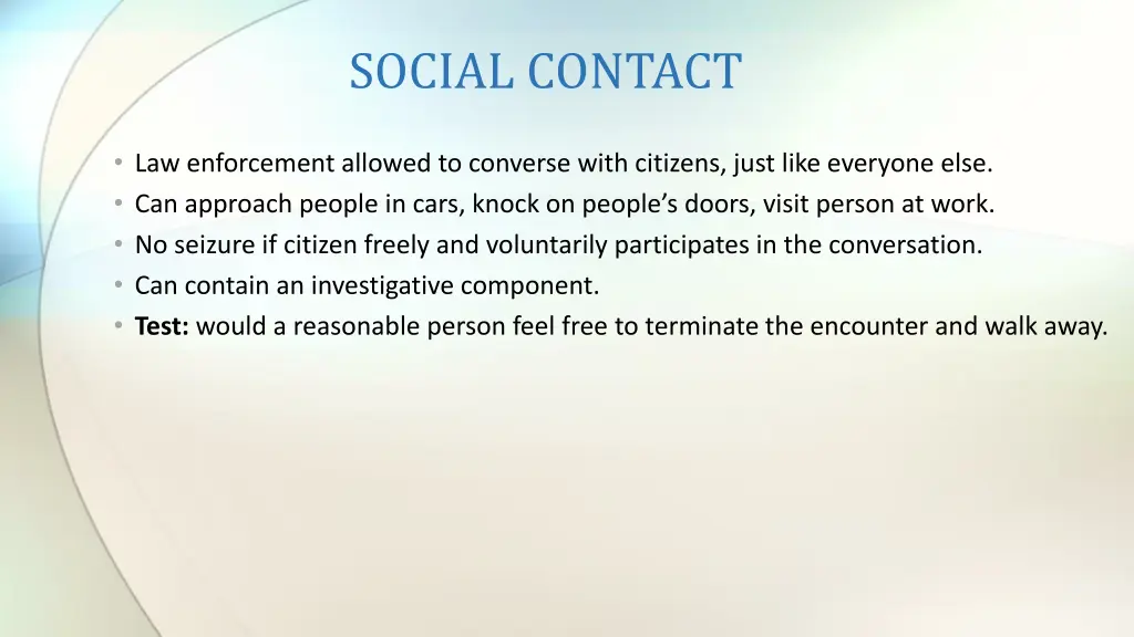 social contact