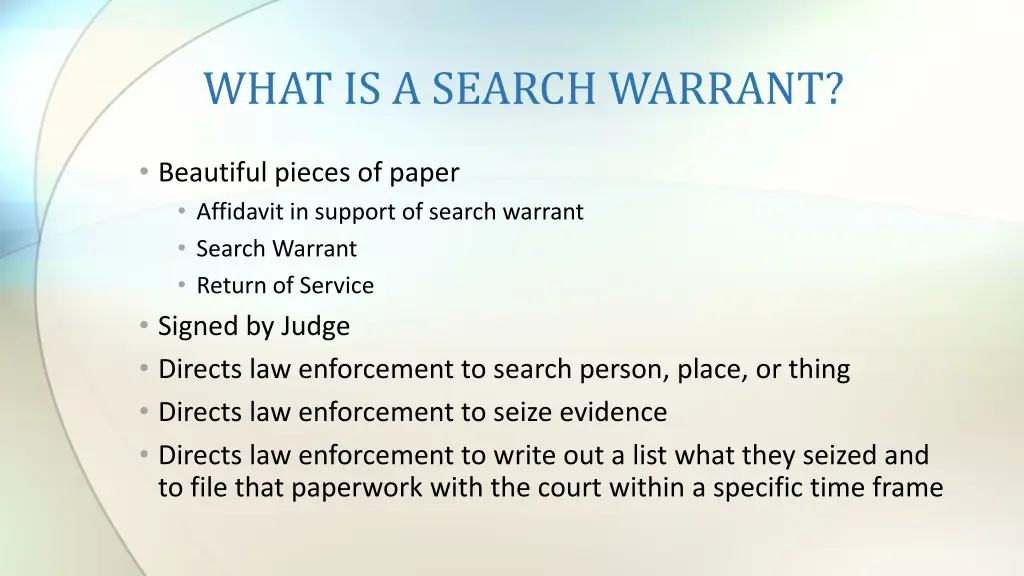 what is a search warrant