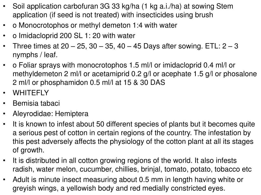 soil application carbofuran