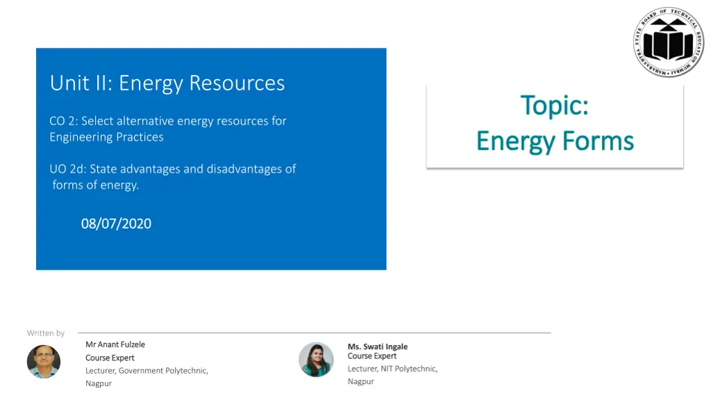 unit ii energy resources