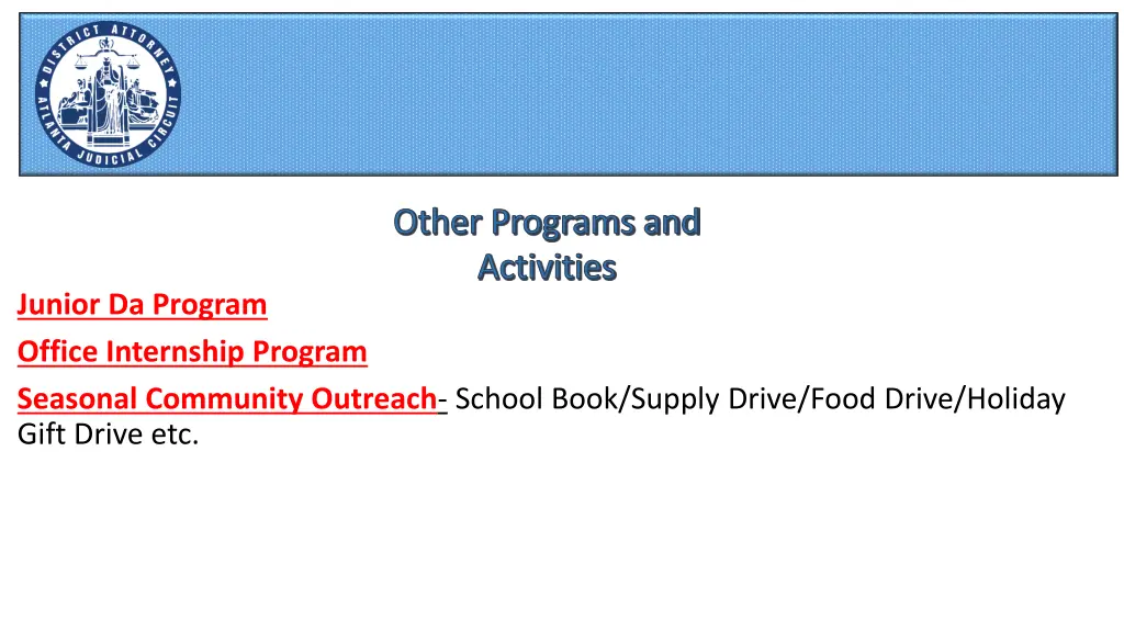 other programs and activities
