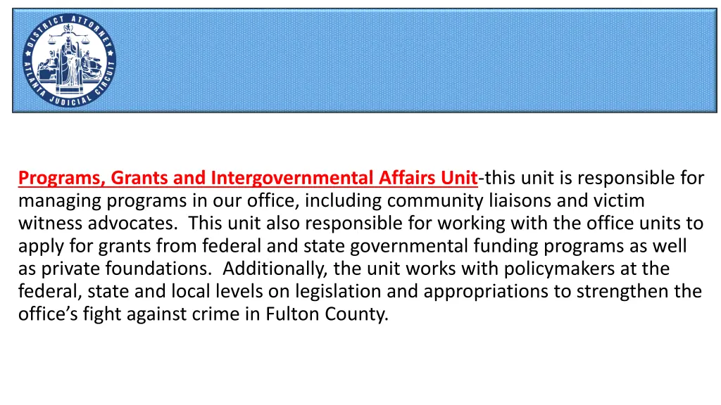programs grants and intergovernmental affairs