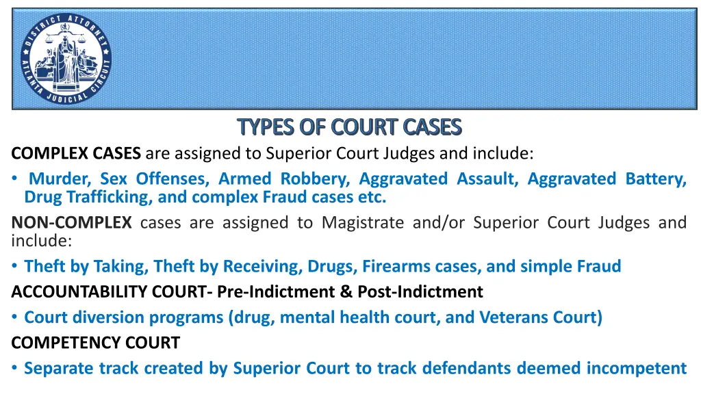 types of court cases