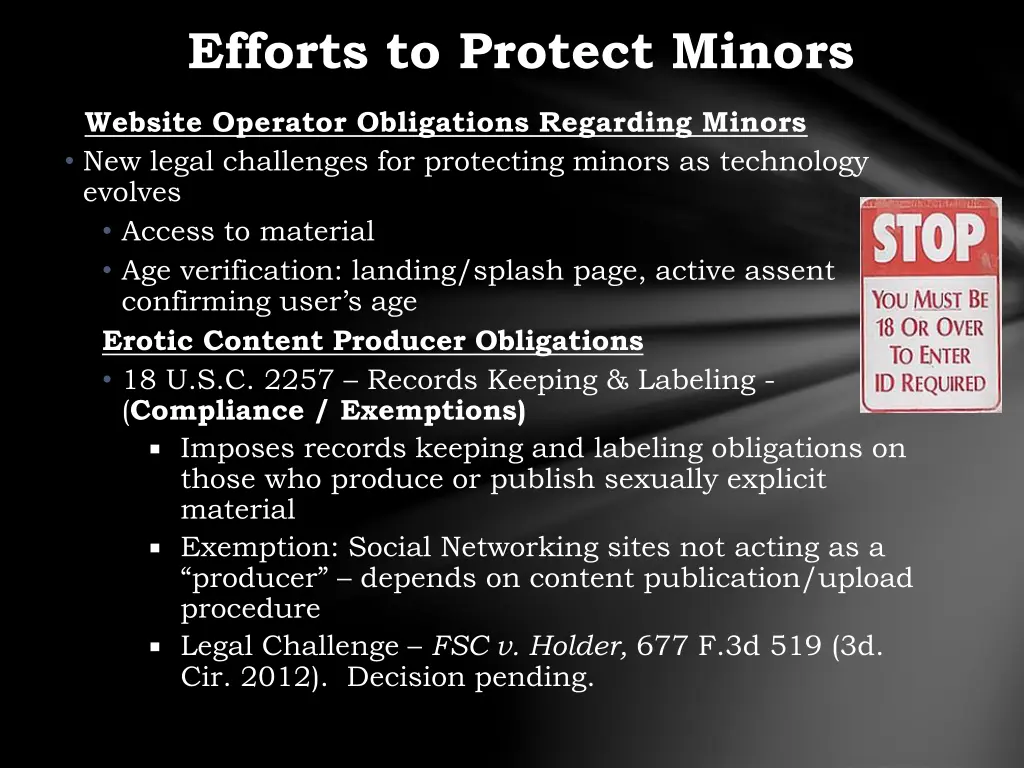 efforts to protect minors