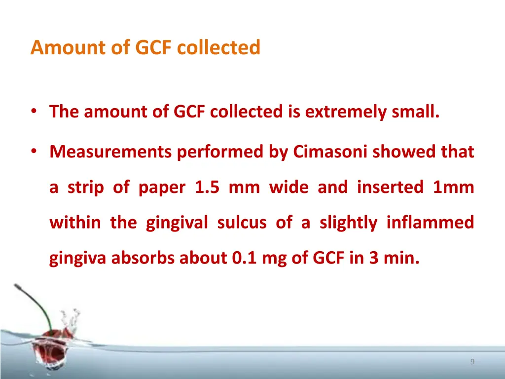 amount of gcf collected