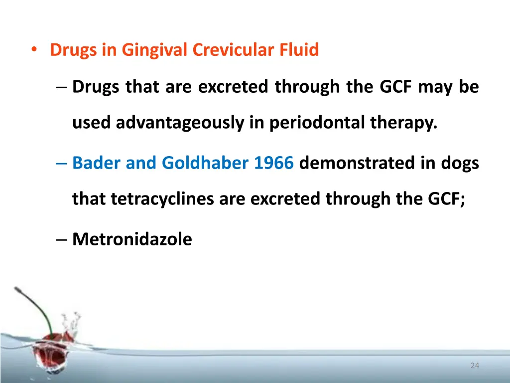 drugs in gingival crevicular fluid