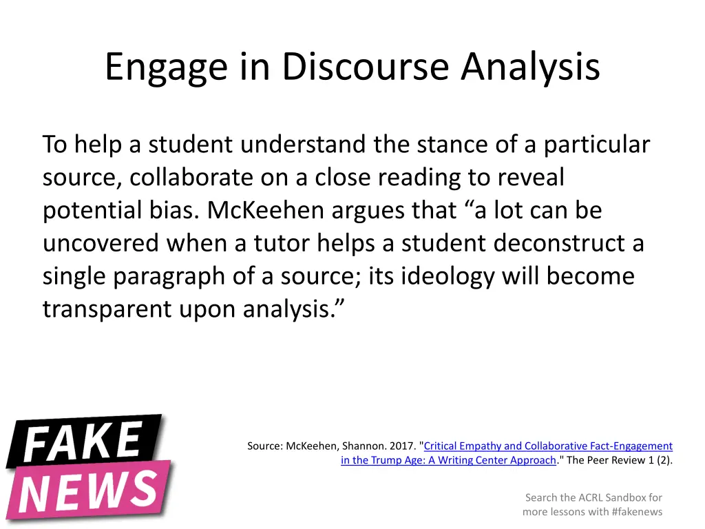 engage in discourse analysis
