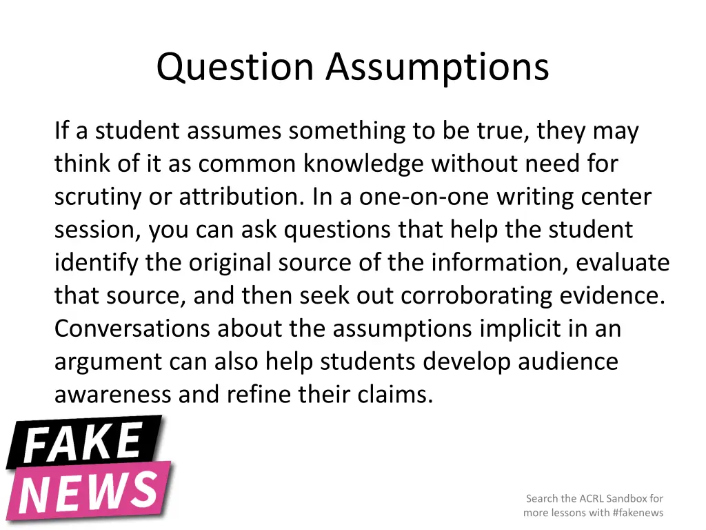 question assumptions