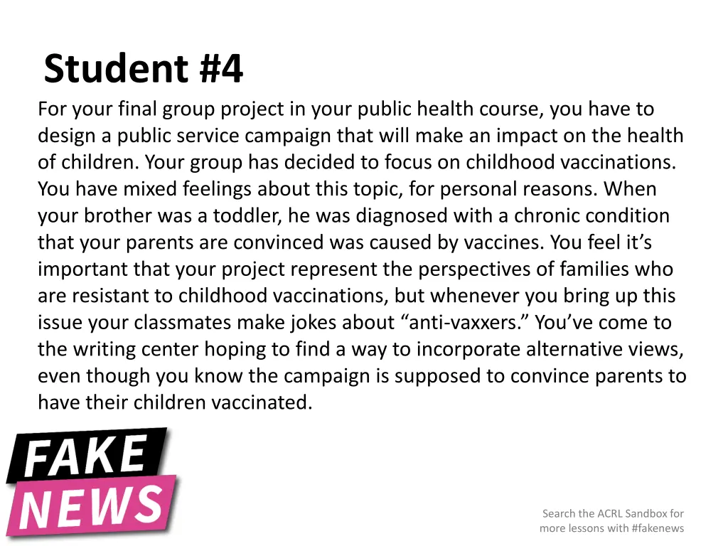 student 4 for your final group project in your