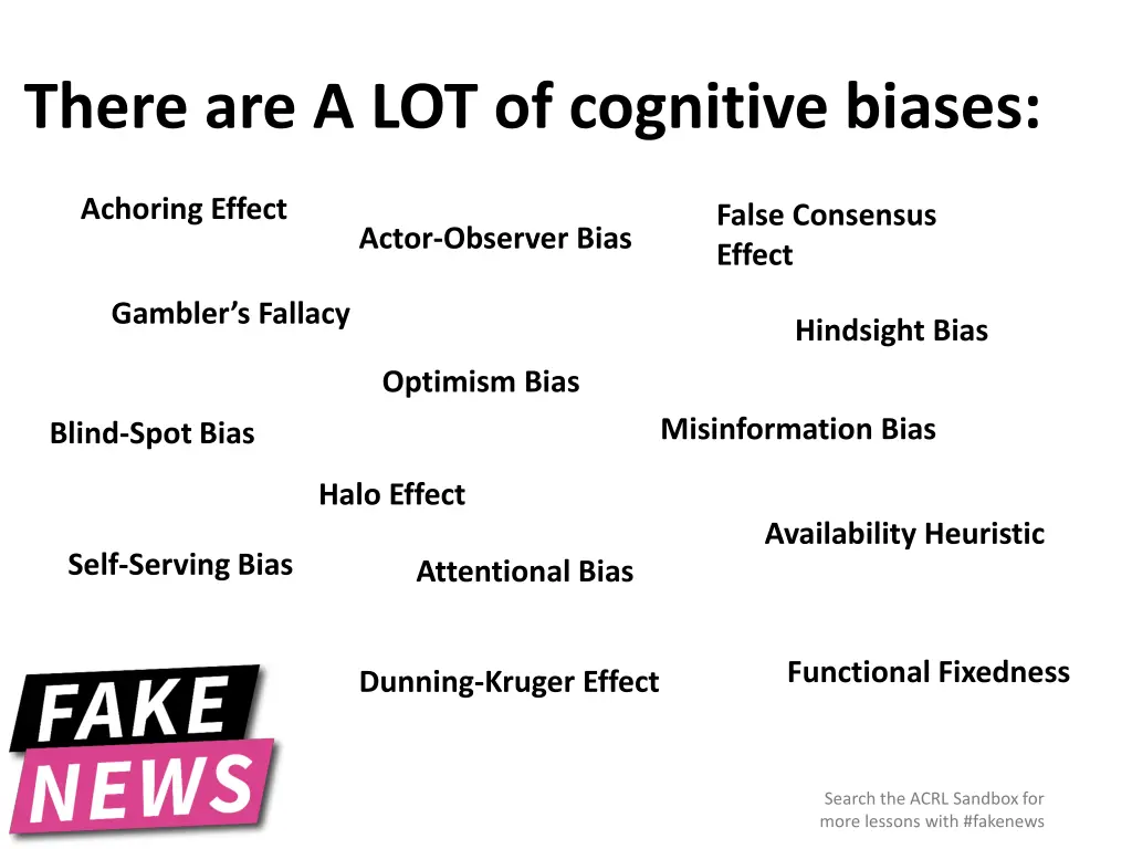 there are a lot of cognitive biases