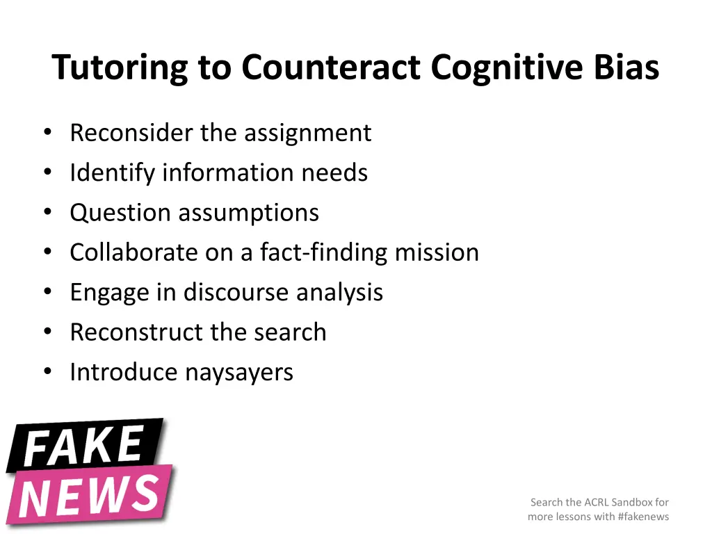 tutoring to counteract cognitive bias