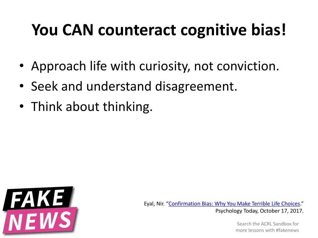you can counteract cognitive bias