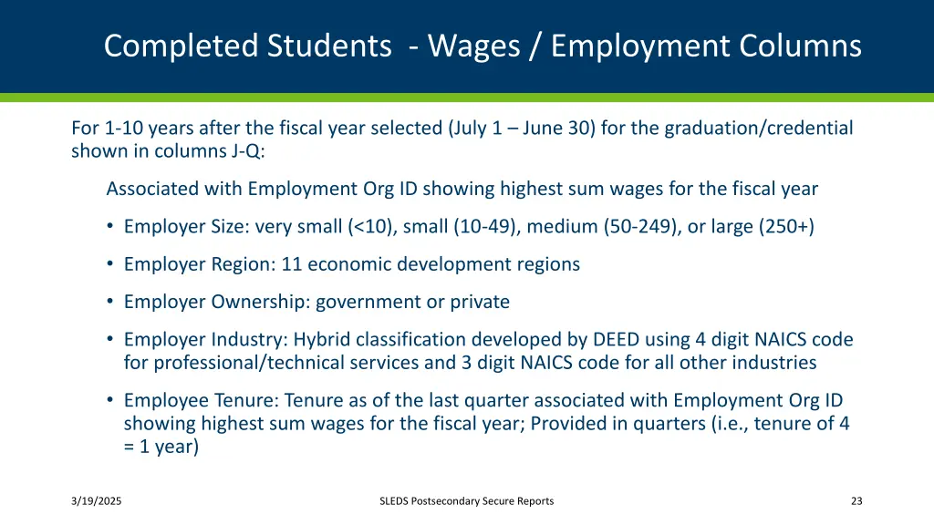 completed students wages employment columns 1