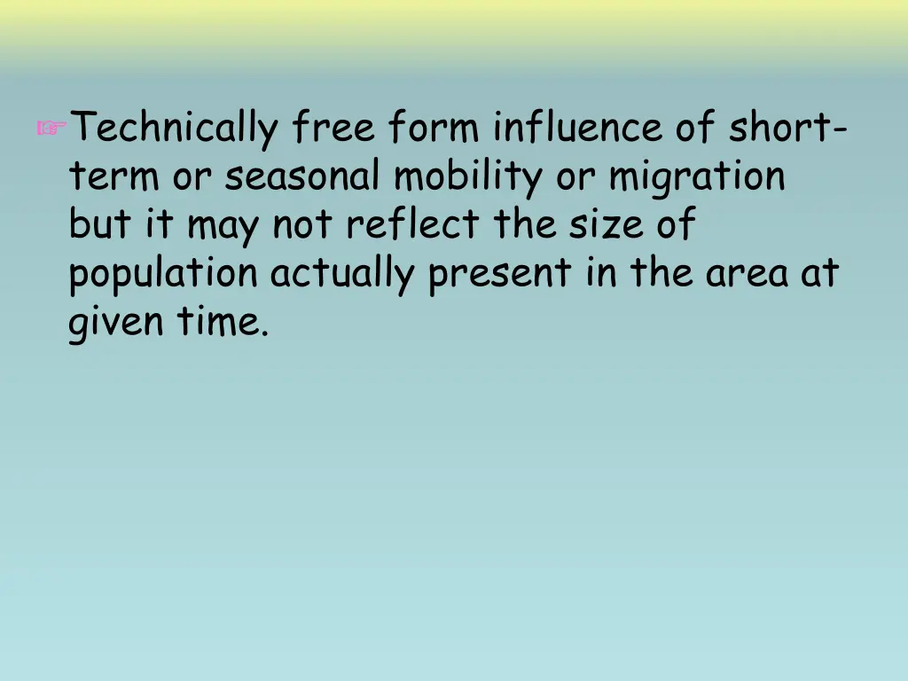 technically free form influence of short term
