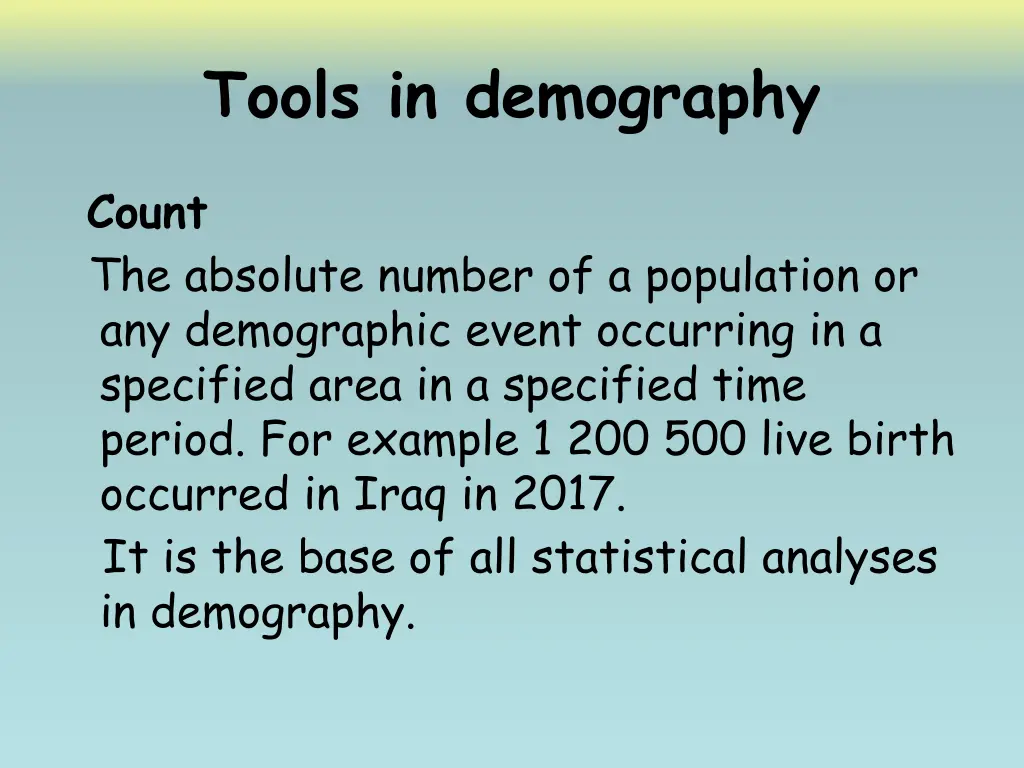 tools in demography