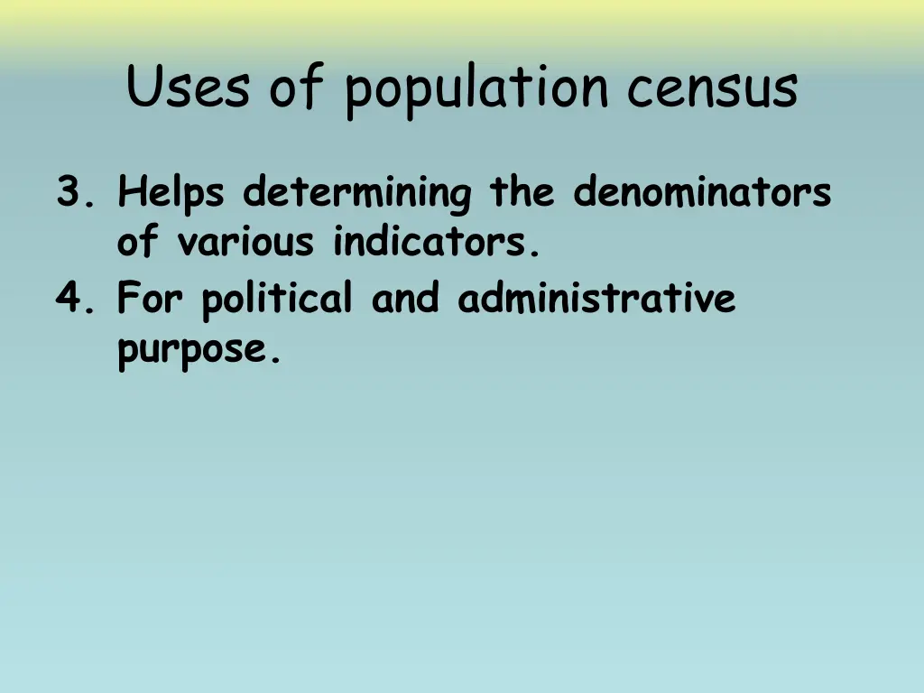 uses of population census 1
