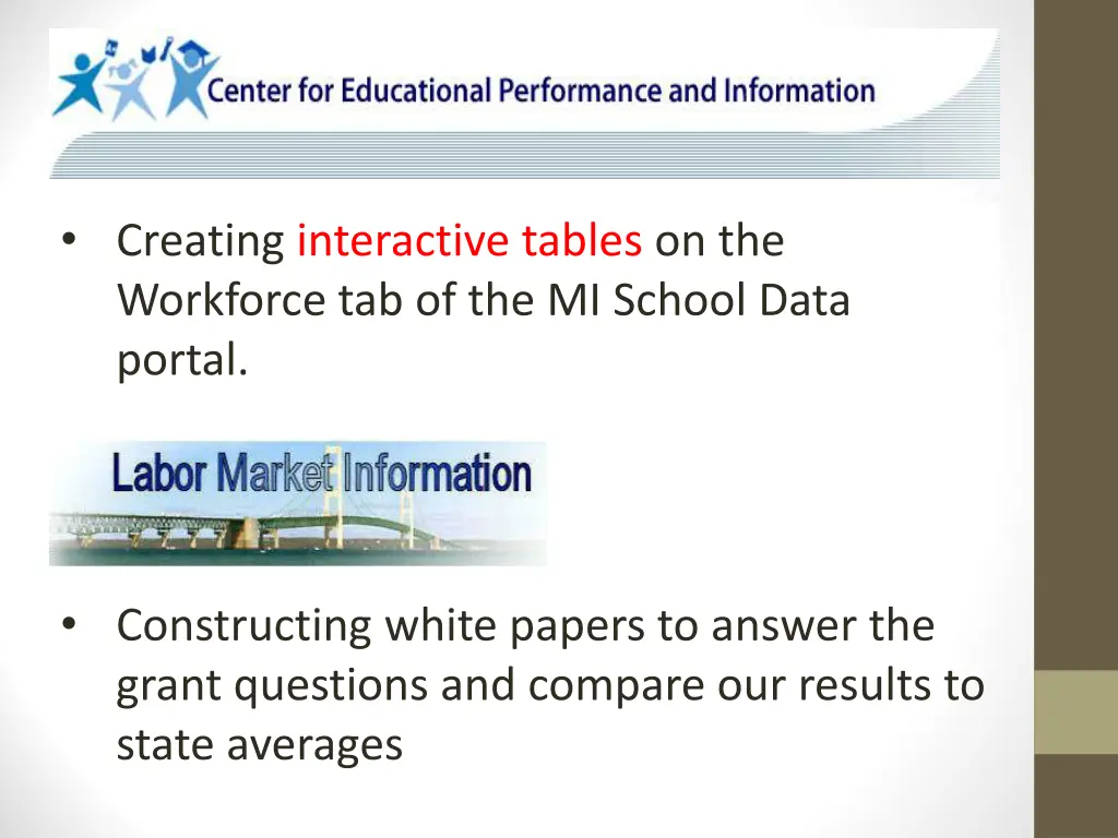 creating interactive tables on the workforce
