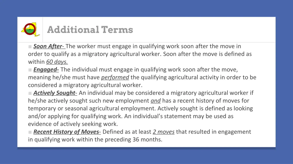 additional terms