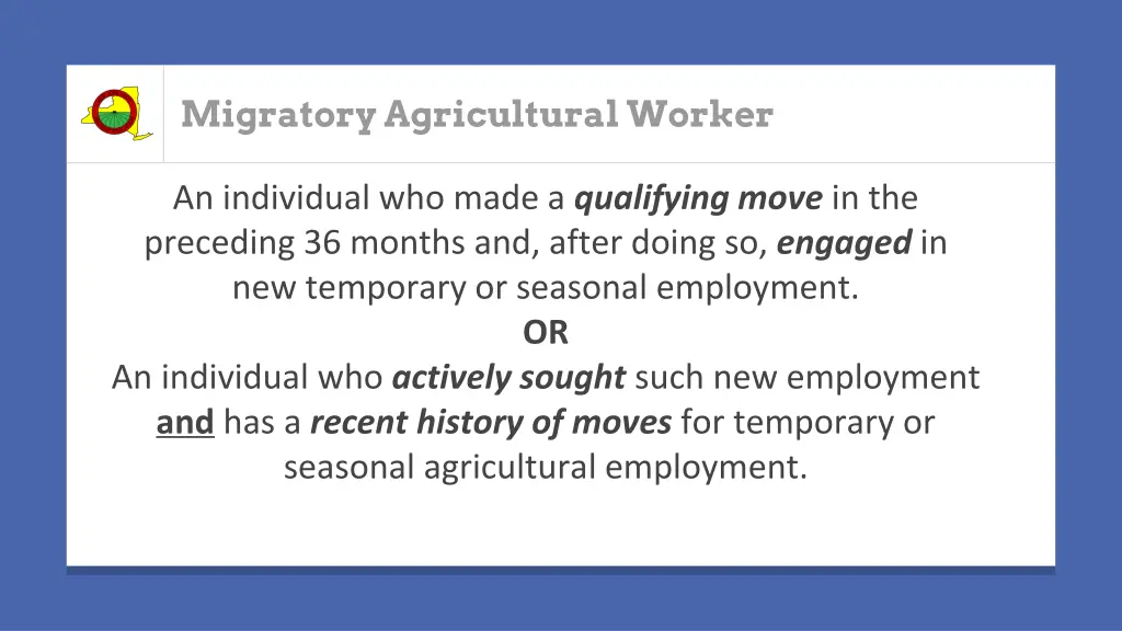 migratory agricultural worker