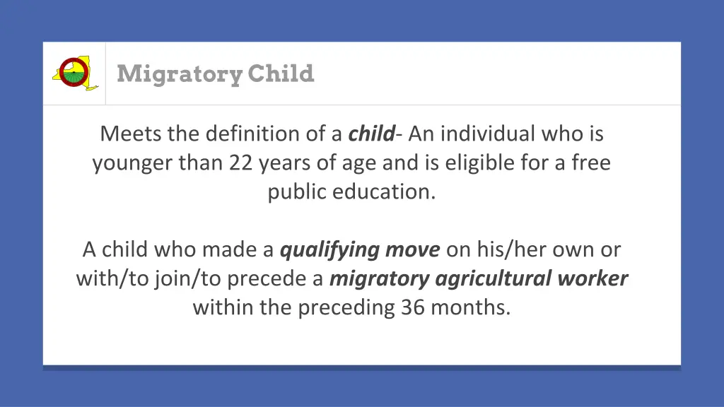 migratory child