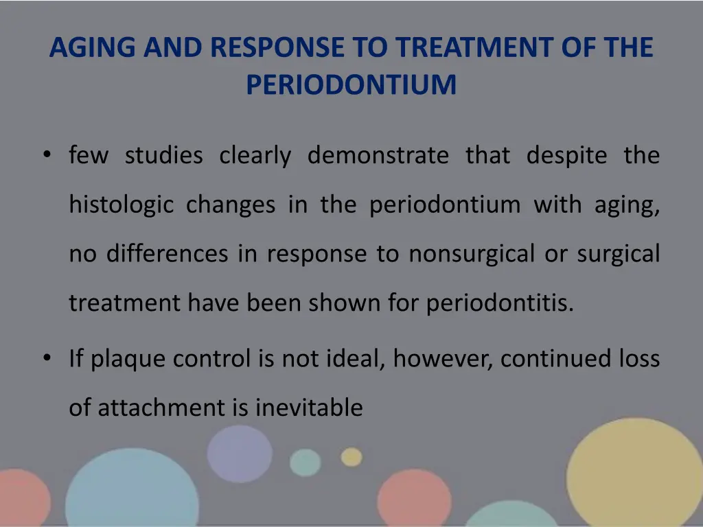 aging and response to treatment