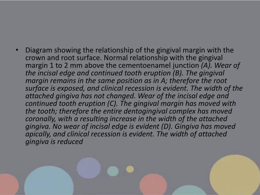 diagram showing the relationship of the gingival