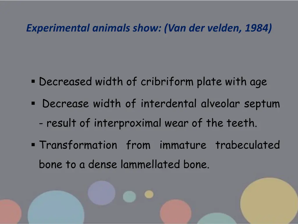 experimental animals show van der velden 1984