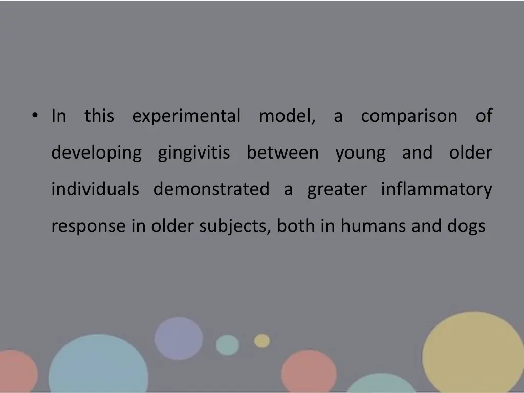 in this experimental model a comparison of