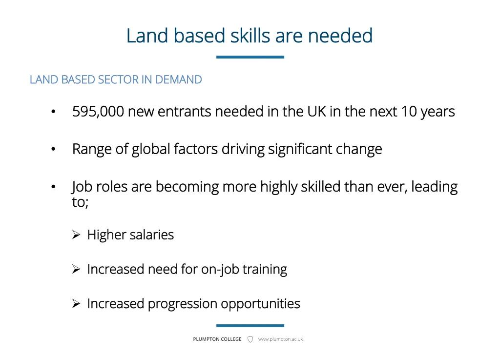 land based skills land based skills are needed