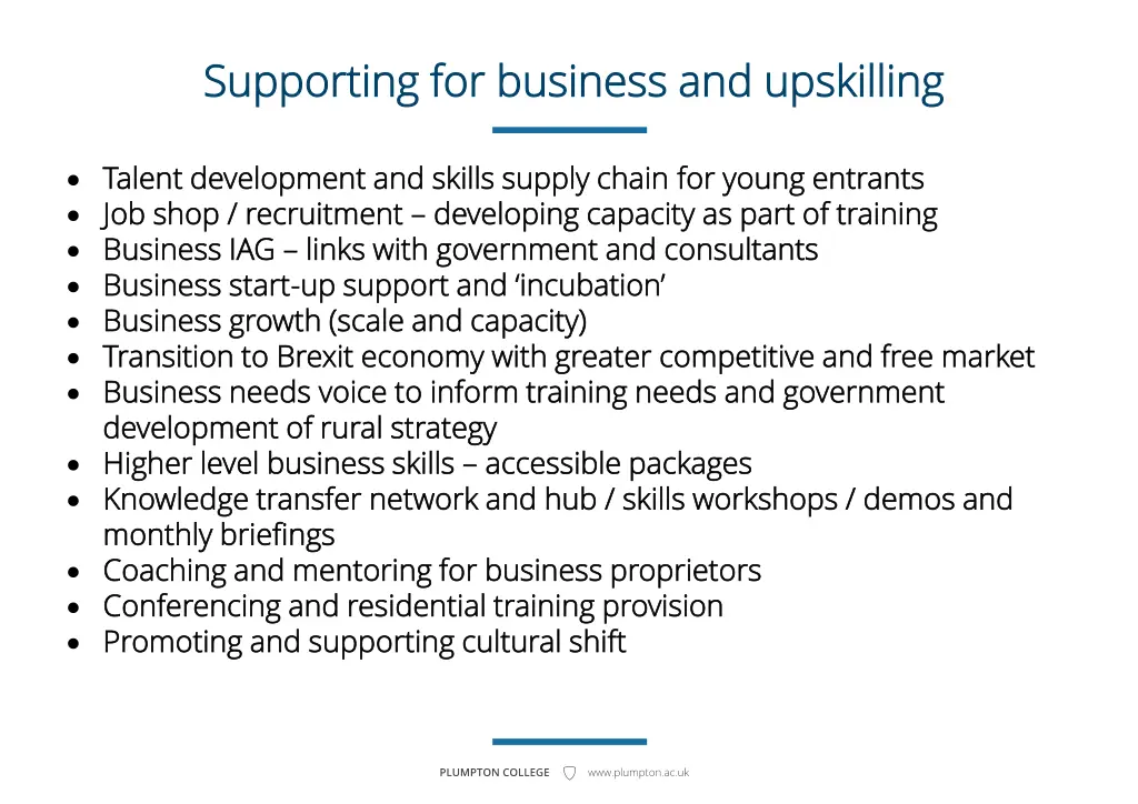supporting for business and upskilling supporting