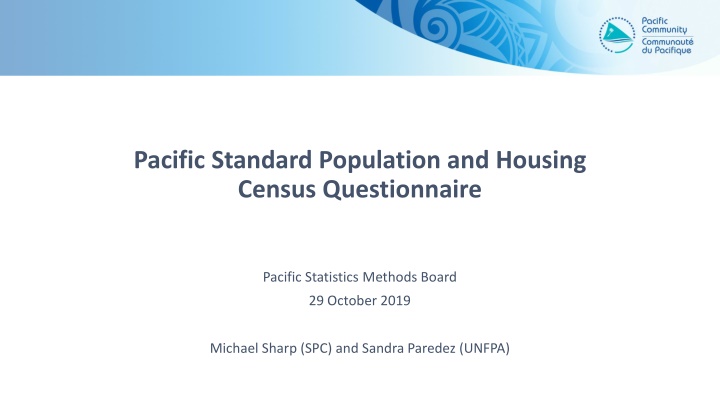 pacific standard population and housing census