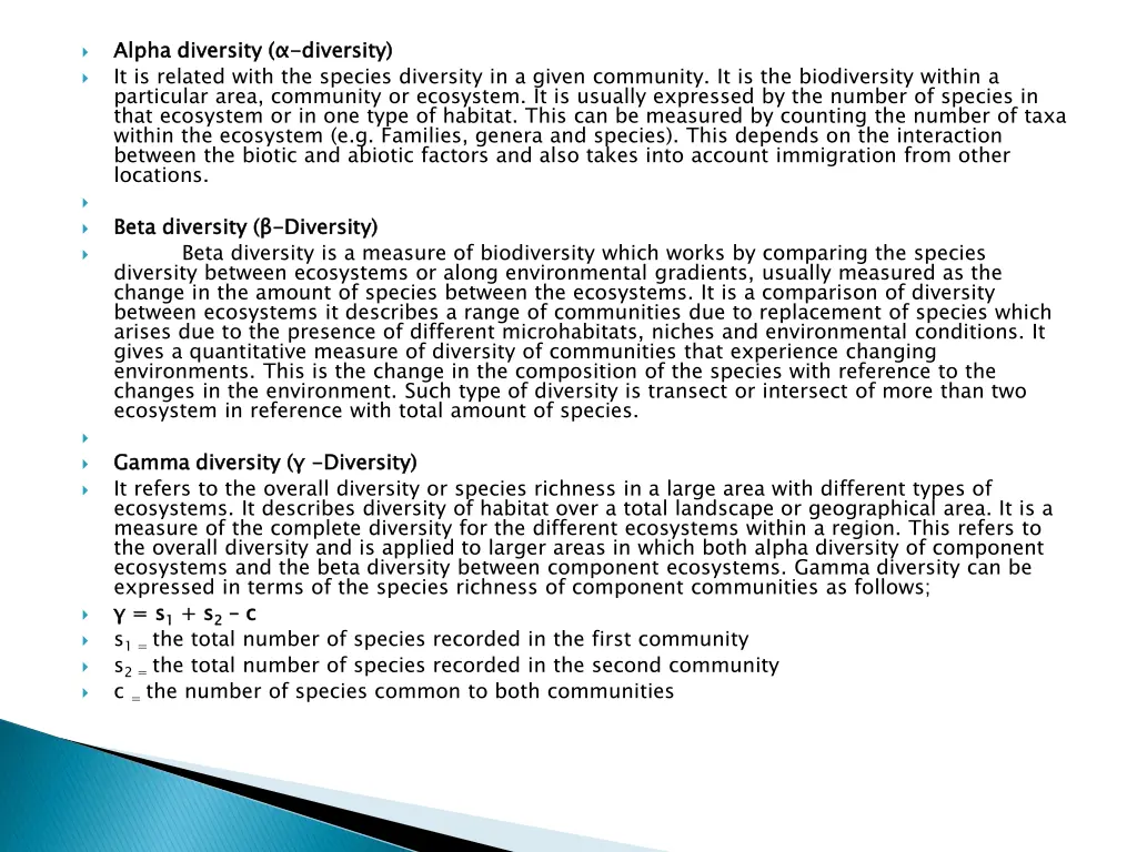 alpha diversity it is related with the species