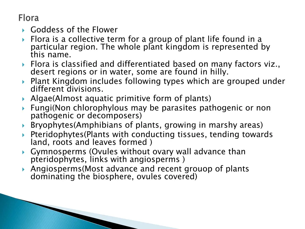 goddess of the flower flora is a collective term