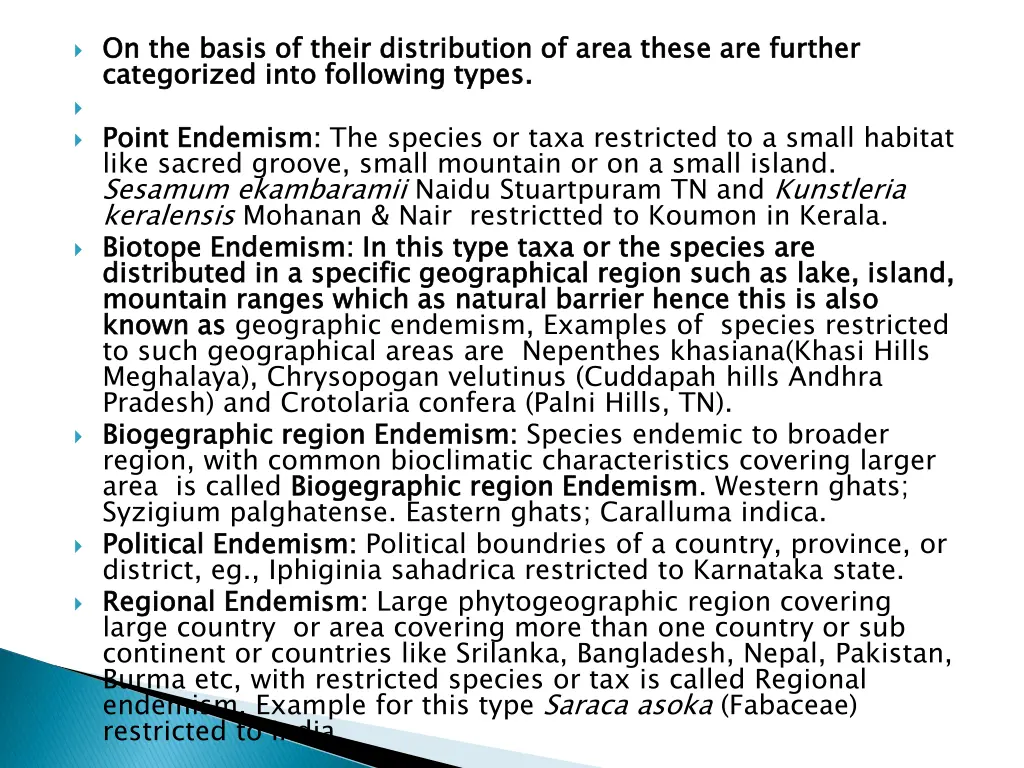 on the basis of their distribution of area these