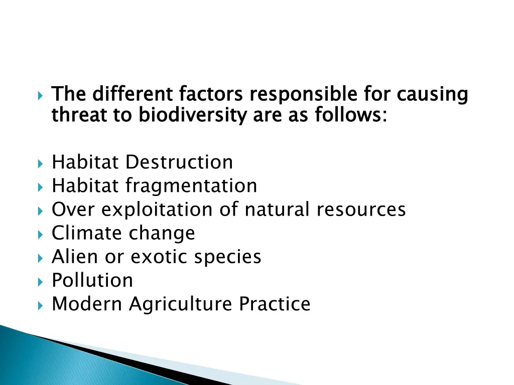 the different factors responsible for causing