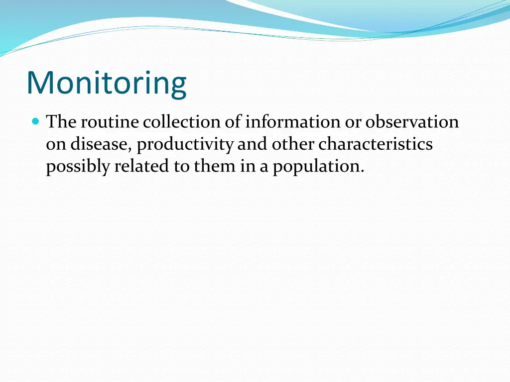 monitoring