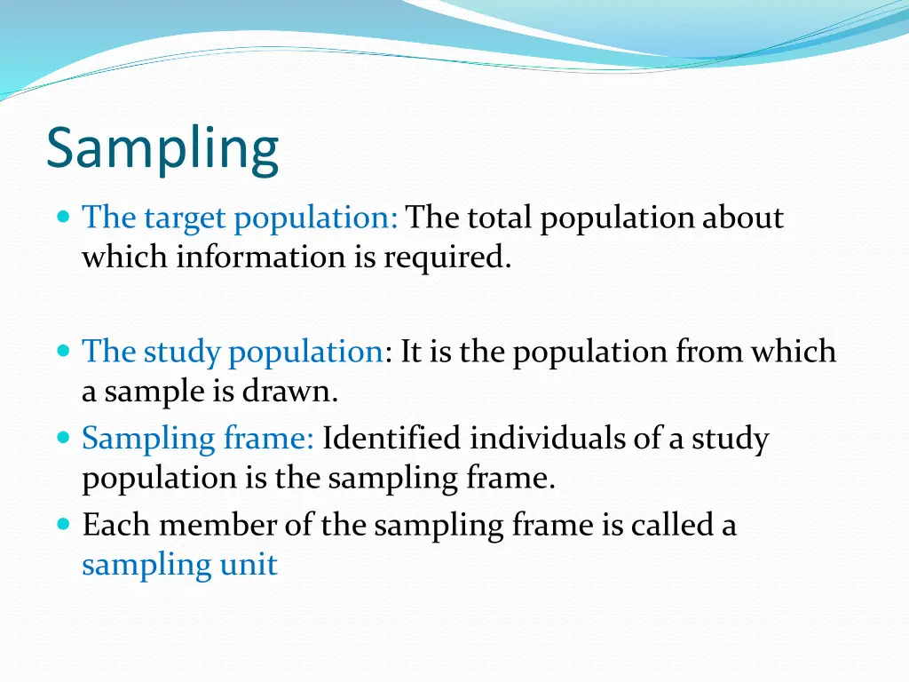 sampling