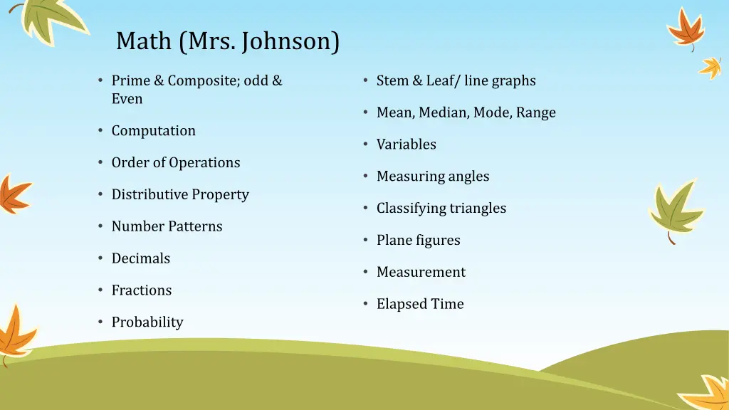 math mrs johnson