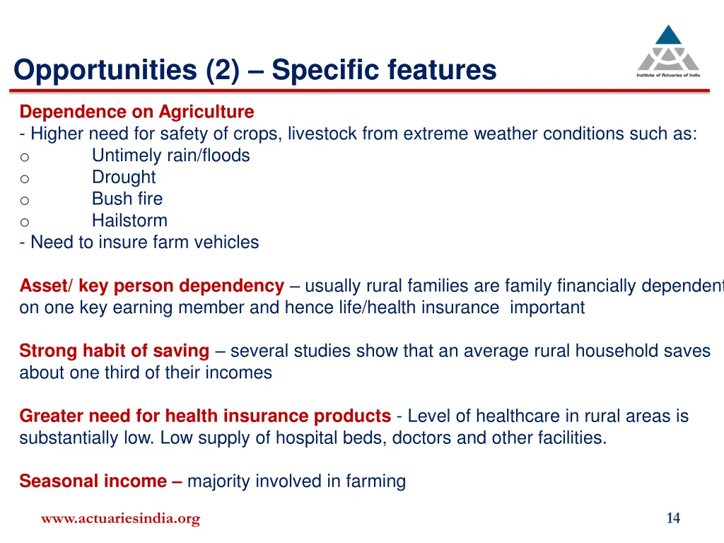 opportunities 2 specific features