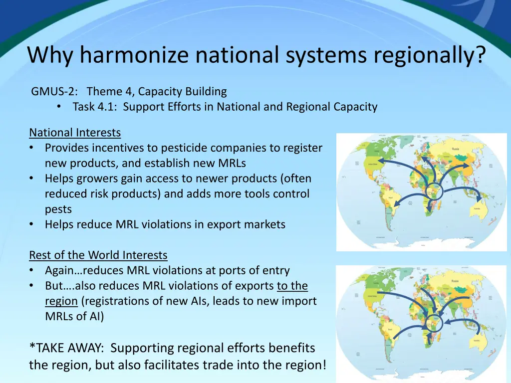 why harmonize national systems regionally