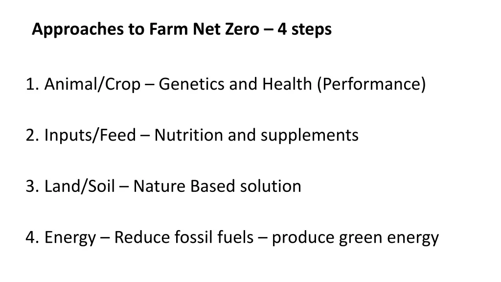 approaches to farm net zero 4 steps