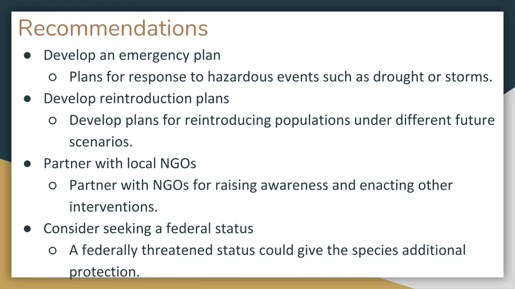 recommendations develop an emergency plan plans