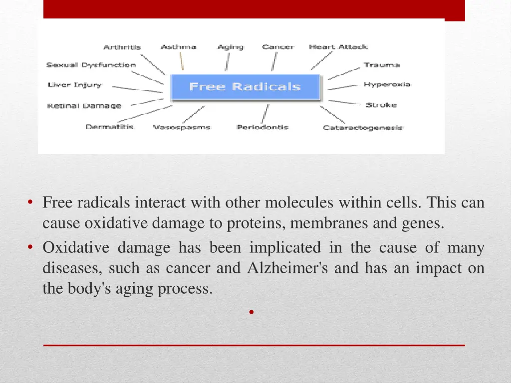 free radicals interact with other molecules
