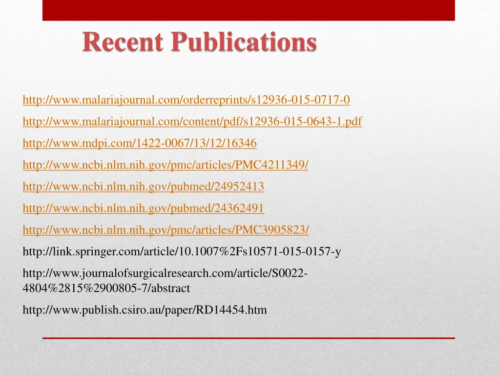 recent publications