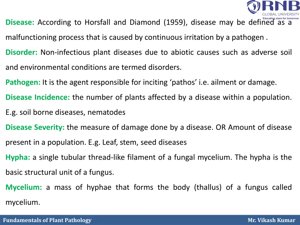 disease according to horsfall and diamond 1959