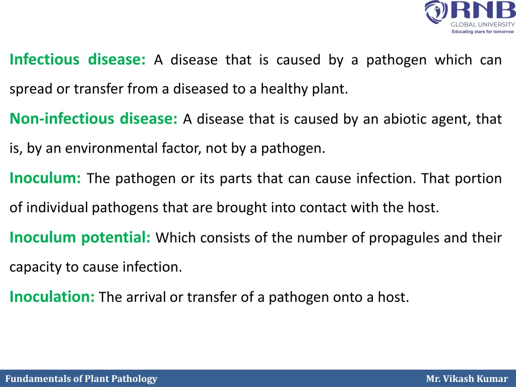 infectious disease a disease that is caused