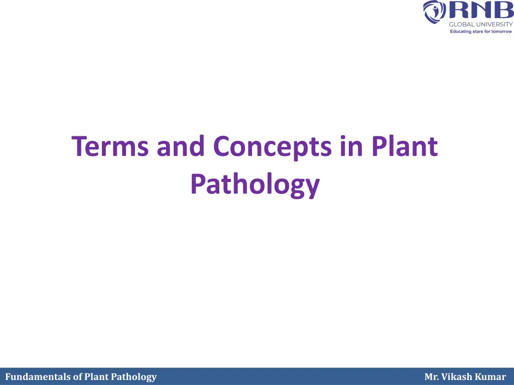 terms and concepts in plant pathology