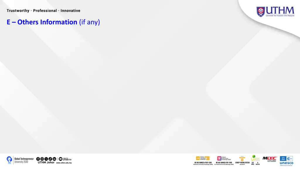 e others information if any