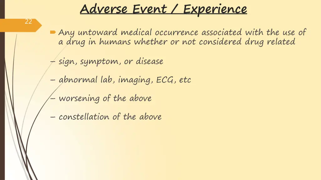 adverse event experience